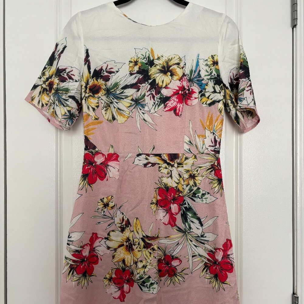 Floral Print Fit & Flare Dress | Size 4